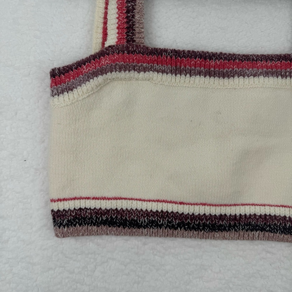 Free People Ivory Berry Combo In the Sun Brami Crop Top Crochet Knit Large NWT - Picture 4 of 11